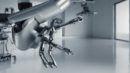 Advanced Robotic Arm in a Modern Clean Room Environment.
