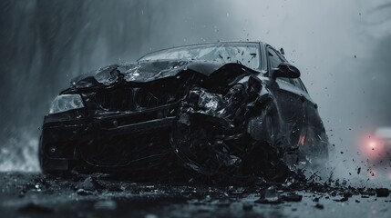 black car crash