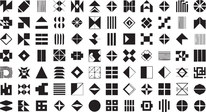 Abstract Geometric Symbols Collection vector 