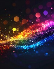 Fototapeta premium Bunte Bokeh-Lichter auf schwarzem Hintergrund