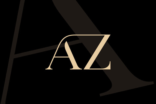AZ or ZA letter logo icon design. Classic style luxury initials monogram.