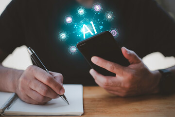 Software engineer working with database and big data analytics, cloud computing with AI and data exchange, innovation technology.Data Science and engineering, digital technology, tech background.