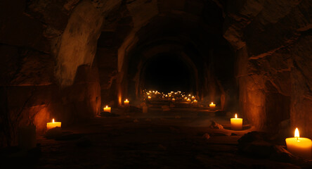 candles in the cave temple