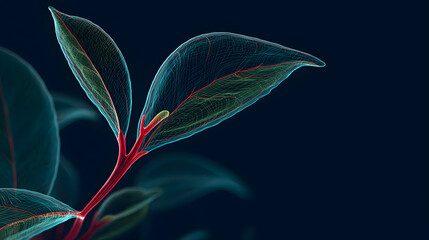 Botanical marvel, a stunning artistic display of leaves with intricate details in a vibrant, contemporary style suitable for science or nature projects