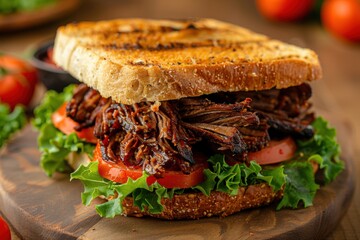 Pulled Pork Sandwich Delicious Cuisine Food Fresh Grilled Meat Lunch Tasty Yummy Homemade Resturant