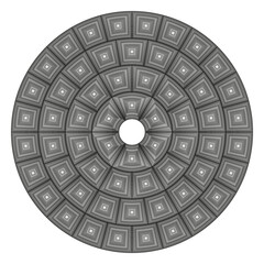 Circular grid pattern. Radial geometric design. Concentric circles ornament. Vector abstract element.