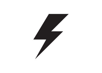Black Thunderbolt Symbol for Electric Energy and Lightning Bolt Power