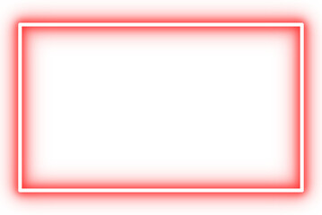 Glowing red rectangular neon frame with soft light effect