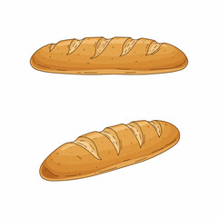 Fresh Baguette Loaf on Rustic Wooden Table