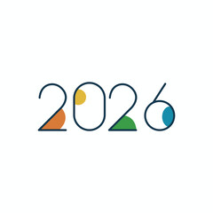 2026 modern typography design vector illustration