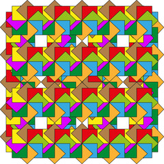Obraz premium Tessellation square pattern. Bright color mosaic. Repeating geometric tile. Vector abstract background.