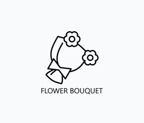 Flower Bouquet Icon Or Logo Isolated Vector Illustration