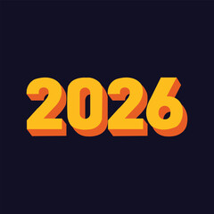 2026 modern typography design vector illustration