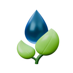 Green ecology and renewable energy icon isolated on transparent background, ESG icon concept. ECO technology, environmental protection, sustainable development, nature conservation. 3d rendering