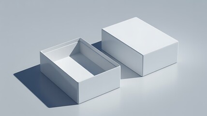 White gift box - Opened box - 3d rendering mock up.