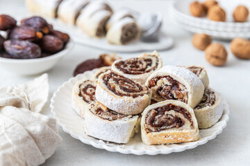 Traditional pastry with date paste and nuts