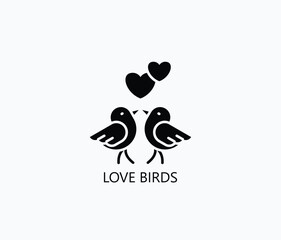Love Birds Icon Or Logo Isolated Vector Illustration