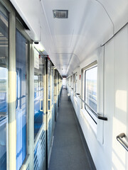 Empty Railway Car Hallway &ndash; Classic Train Travel