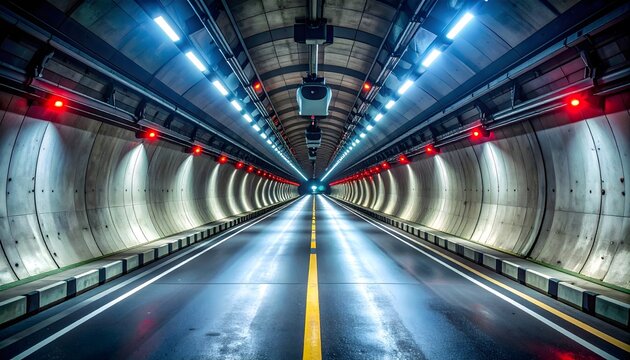 High-speed imaging tunnel — synchronized cameras and LEDs, symmetry view