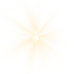 Golden light glare glow effect with transparent background, radiant flare PNG 