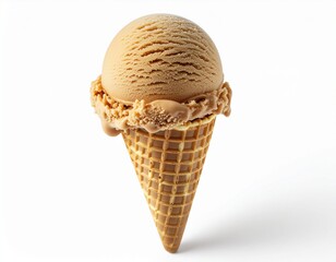 Fresh orange Ice Cream Scoop on Cone