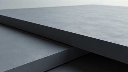 Minimalist abstract background of stacked smooth gray surfaces, conveying a sense of modern design and clean aesthetics suitable for contemporary projects and architectural concepts