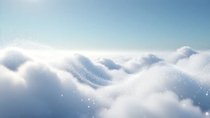 Serene above-the-clouds landscape with vast blue sky and fluffy white clouds, ideal for corporate branding, website hero image, or marketing campaign background with copy space for text