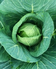 Green leaf background in close-up, natural foliage texture for eco design. Fresh young cabbage close-up, natural green vegetable texture, healthy organic food background.