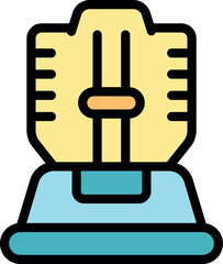 Child safety car seat fixing system icon, ensuring secure and stable installation for protection during car journeys