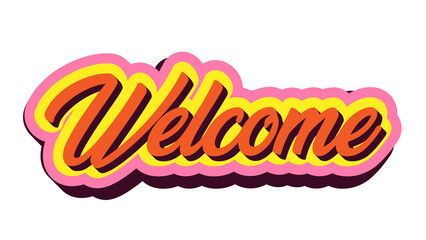 welcome lettering colorful insctiption 