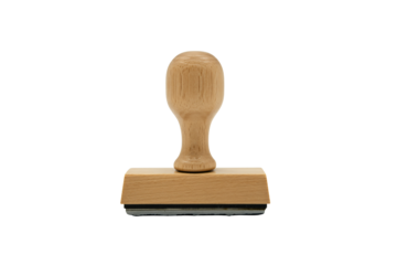 Natural wood stamp for official approvals and document validation