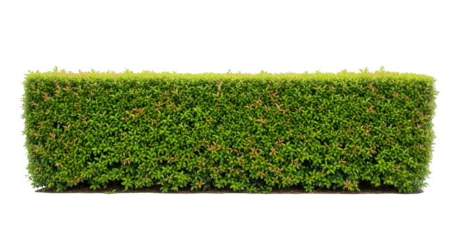 Perfectly Trimmed Green Hedge on Black Background bush