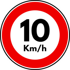 Speed Limit 10 Traffic Sign, 10 Speed Limit Sign Vector
