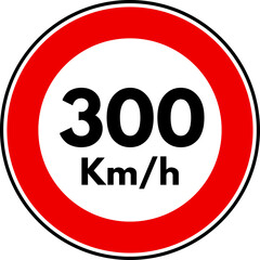 Speed Limit 300 Traffic Sign, 300 Speed Limit Sign Vector