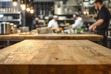 Chefs preparing food in a modern kitchen