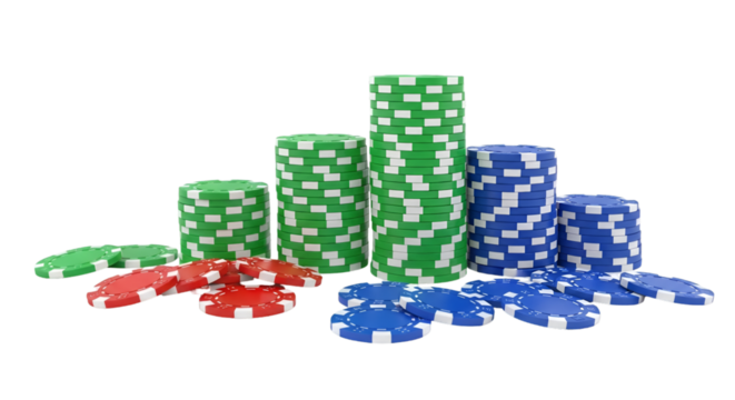 Stacks of Colorful Poker Chips image