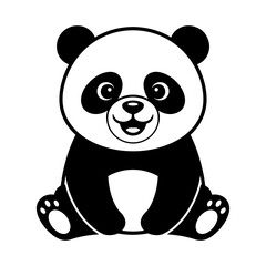 Adorable panda illustration for children's books or educational materials, a cute and friendly animal character with a charming smile and inviting eyes