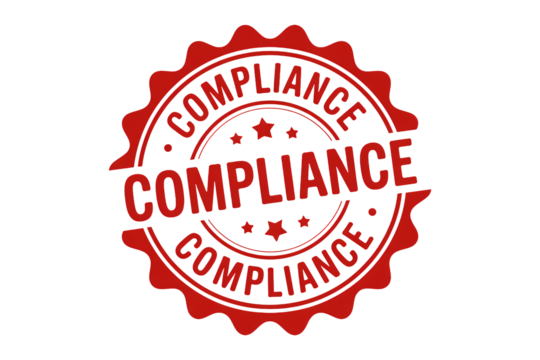 Official approved compliance stamp for business standards and regulations