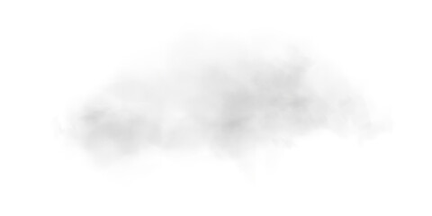 Realistic Black Smoke or Fog Isolated on White Background PNG