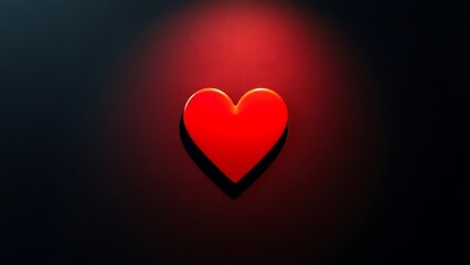 Red heart shape against a dark textured background, conveying deep emotional resonance.