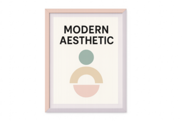 Modern aesthetic framed art print with geometric shapes