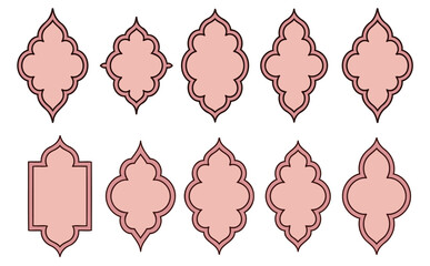 Elegant blush pink Moroccan inspired frame designs for creative projects, branding, and event decor, perfect for adding a touch of worldly sophistication