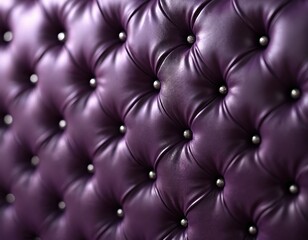 Obraz premium Closeup shot of plush purple tufted upholstery with silver nailhead trim. The luxurious leather texture creates a rich, elegant pattern perfect for interior design or fashion backgrounds.