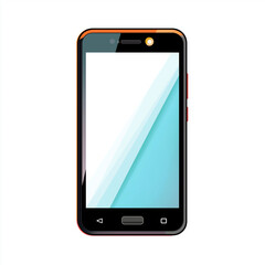 Smartphone touchscreen mobile phone black frame glossy screen front camera home button app icon slim design glass reflection