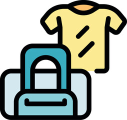 Preparing clothing and accessories for a trip, packing essentials into travel bag