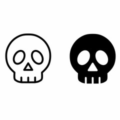 Skull icon isolated on white background