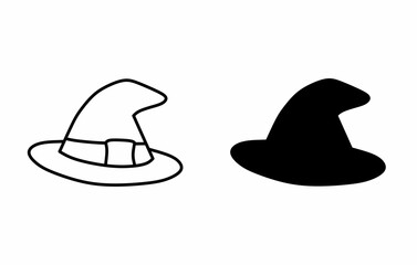Witch hat icon isolated on white background