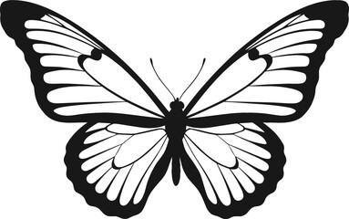 Obraz premium Vector Illustration of a Butterfly Silhouette – Nature and Insect Icon Isolated on White Background