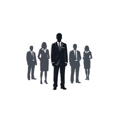 Business Team Silhouette Corporate Executives, Leadership, and Diverse Professional Group 