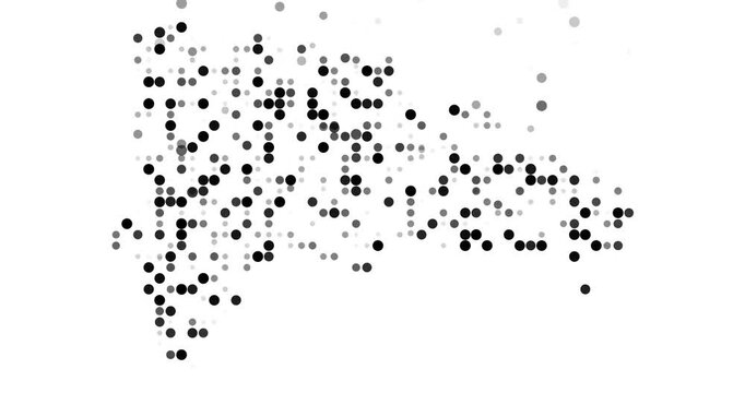 Dynamic Particles Assemble the Dominicana Map Outline